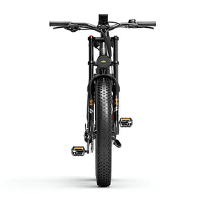 Zoom avant du fat bike électrique Dukawey Silvertip8, avec écran LCD et commandes intuitives.