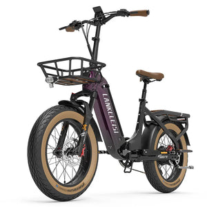 【Pas disponible】 Fat Bike Électrique LANKELEISI GOLF-X 1000W Pliant à Cadre Bas - RIDETRIC