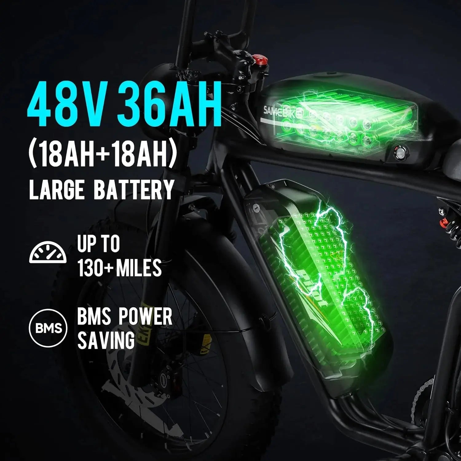 Fat Bike Électrique SAMEBIKE M20-III | 1000W |  homologué pour la Route | Haute Performance - RIDETRIC