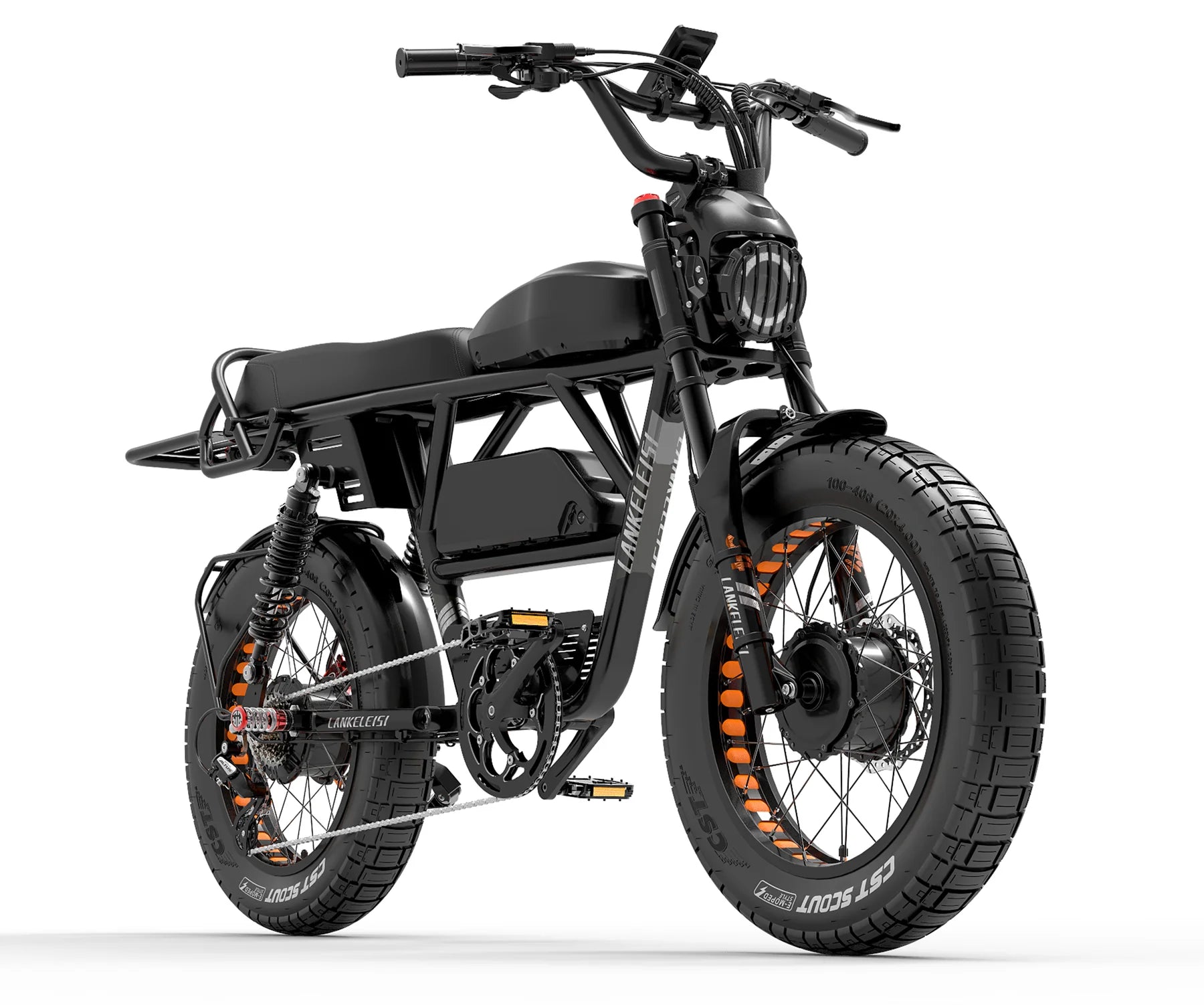 Fat Bike Électrique LANKELEISI X-Black Knight- Double Moteur