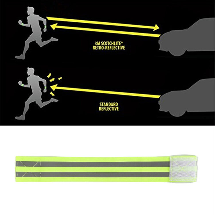 Bandes réfléchissantes Brassard élastique Bracelet Cheville Jambes Sangles  Safety Reflector Sport Tape Straps pour Nuit Jogging Walking